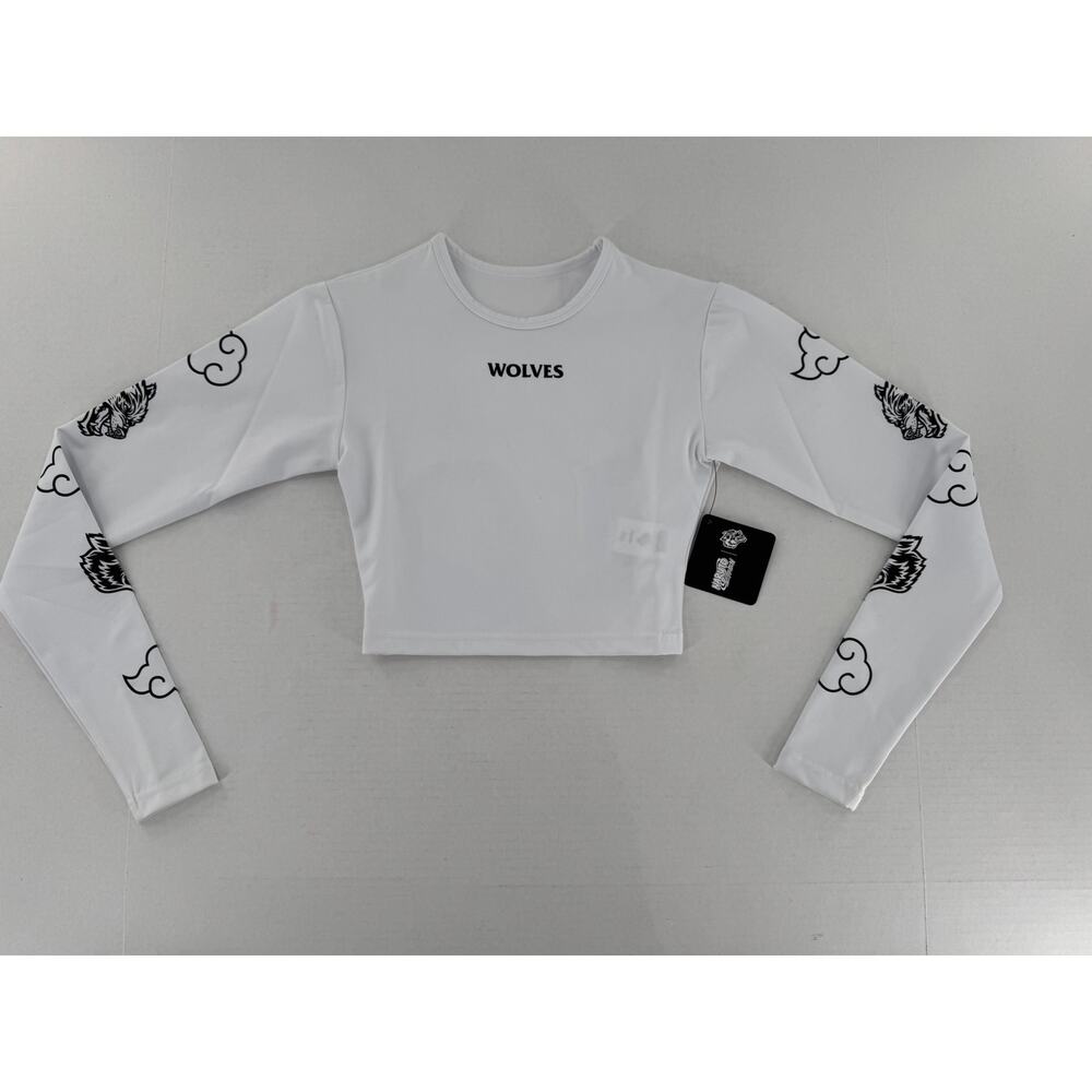 Darc Sport x Naruto Shippuden Stacked Clouds Energy Long Sleeve Crop Top XS NWT